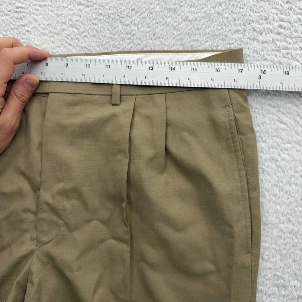 Lauren Ralph Lauren Mens 34x32 Wool Pleated Cuffed Dress Pants Khaki Tan